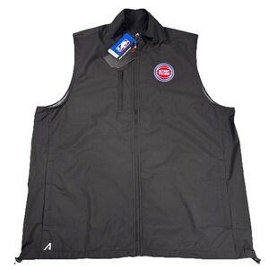 New Detroit Pistons Antigua WindBreaker Brisk Full-Zip Vest - Black - Mens L